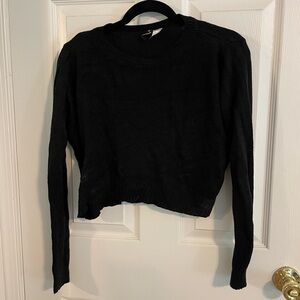 Divided Black Crew Neck Sweater Cropped Knit